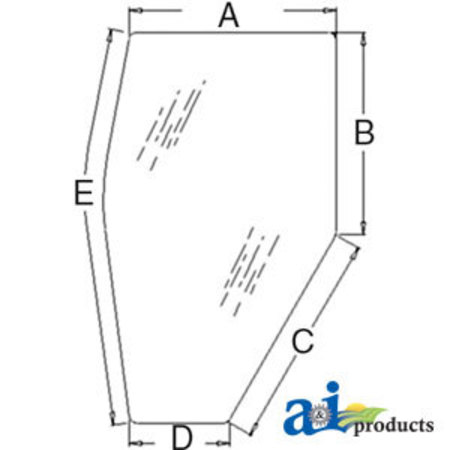 A & I PRODUCTS Glass, Door (LH) - Tinted 63" x35.5" x4" A-3A751-70770